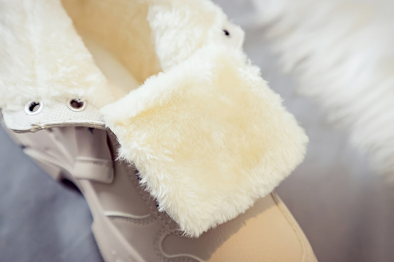 Women'S Casual Winter Boots - Thick Sole, Lace-Up, Round Toe, Mid-Heel, Warm Fleece Lined, All-Season Boots, Casual Boots|Round Toe Boots|Laceup Boots