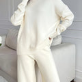 Women'S 2pcs Knit Sweater Set, Casual High Neck Viscose 50% Long Sleeve Pullover with Solid Color Polyester 22% and Nylon 28% Blend, Cozy Autumn Winter Outfit
