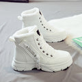 Women'S Casual Winter Boots - Thick Sole, Lace-Up, Round Toe, Mid-Heel, Warm Fleece Lined, All-Season Boots, Casual Boots|Round Toe Boots|Laceup Boots