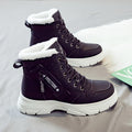 Women'S Casual Winter Boots - Thick Sole, Lace-Up, Round Toe, Mid-Heel, Warm Fleece Lined, All-Season Boots, Casual Boots|Round Toe Boots|Laceup Boots